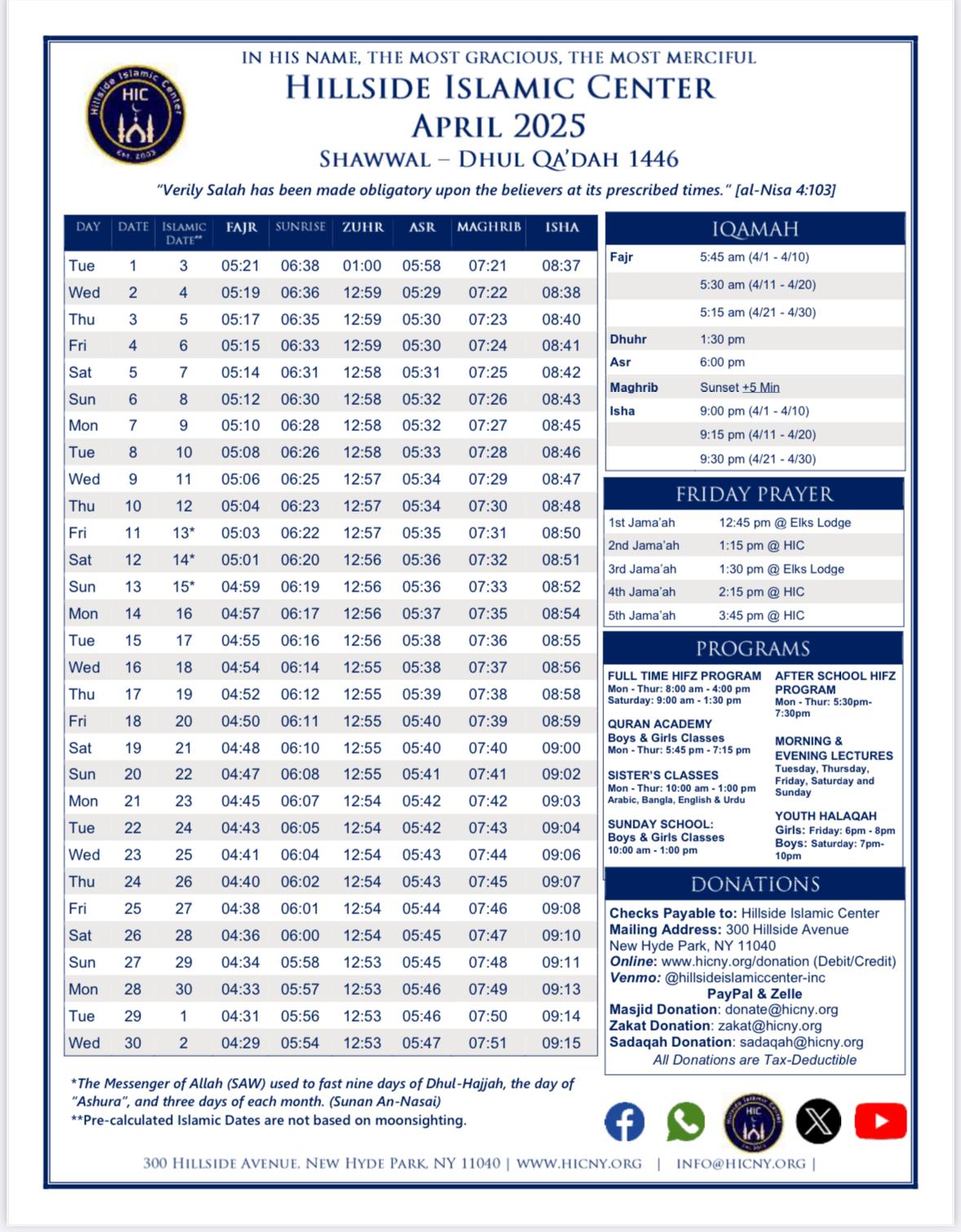 monthly prayertime image